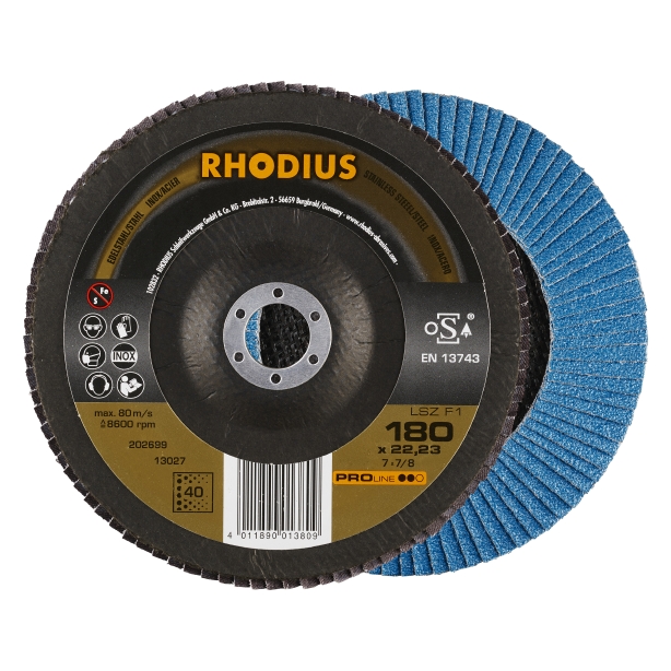 RHODIUS LSZF2 Lamellslipskiva 180x22,23 K40 PRO (10 förp)