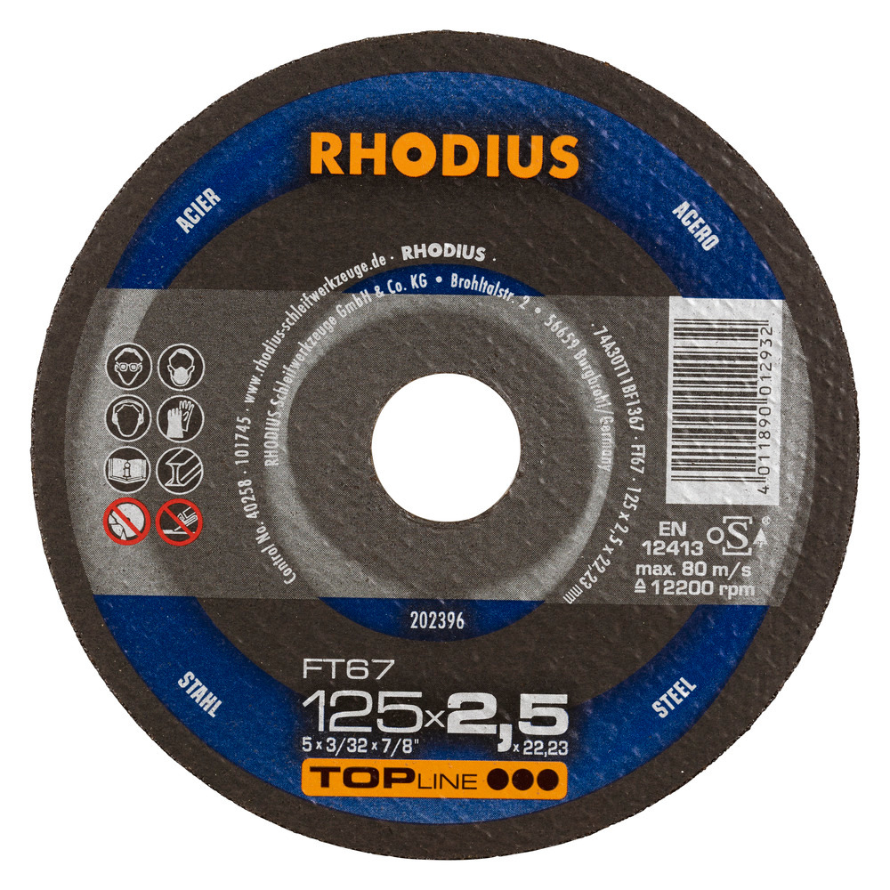 RHODIUS FT67  Kapskiva 125x2,5x22,23 (25 förp)