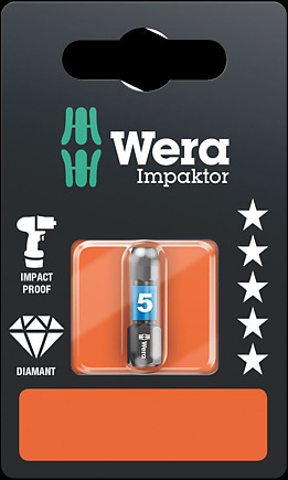 840/1 IMP DC Hex-Plus SW 5,0 x 25 mm SB Bits for hex socket screws, Impact 840/1 IMP DC 1 x 5,0x25;