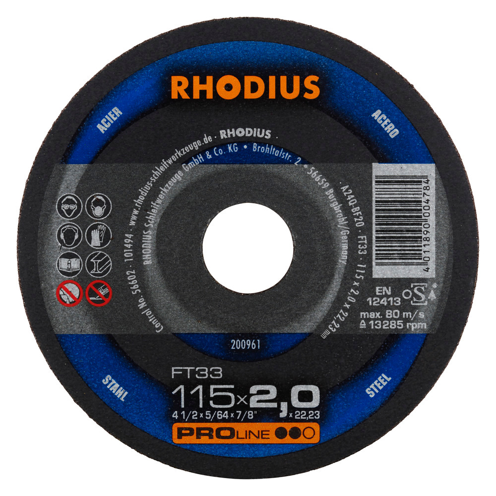 RHODIUS FT33 Kapskiva 115x2,0x22,23 (25 förp)