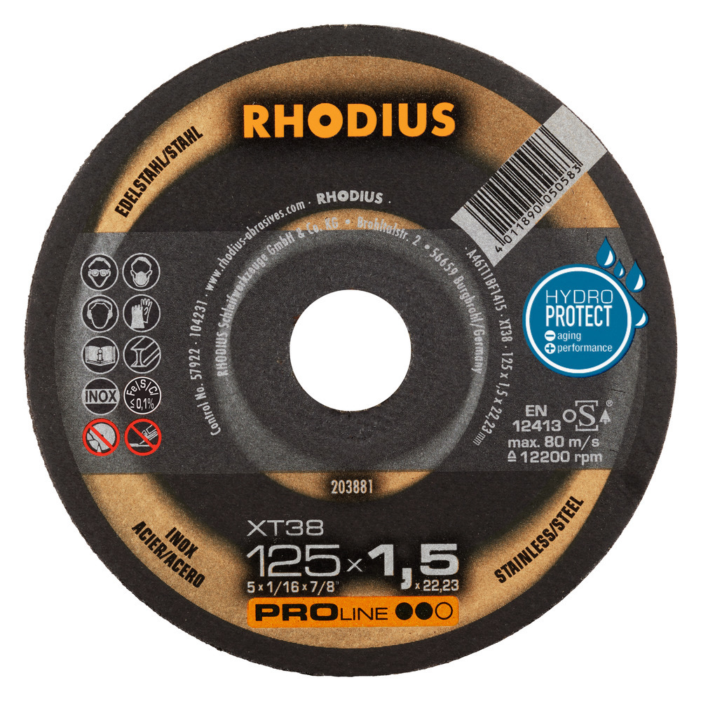 RHODIUS XT38 Kapskiva 125x1,5x22,23 (50/förp)