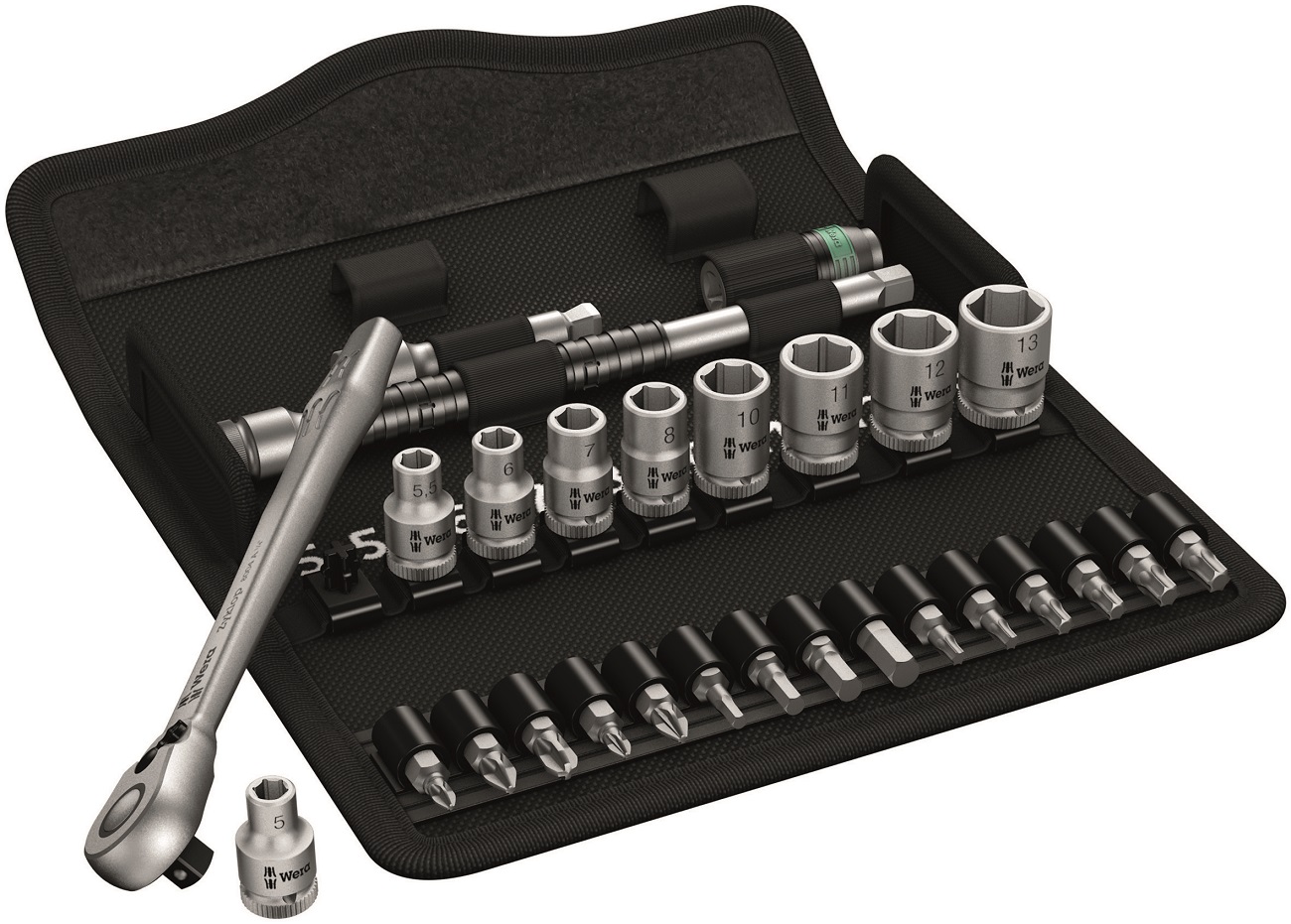 WERA spärrnyckelsats 1/4"