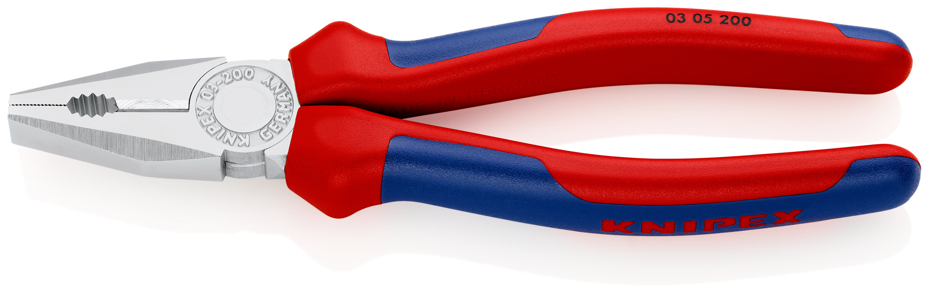KNIPEX Kombinationstång Med flerkomponentsöverdrag förkromad 200 mm skär med fasett