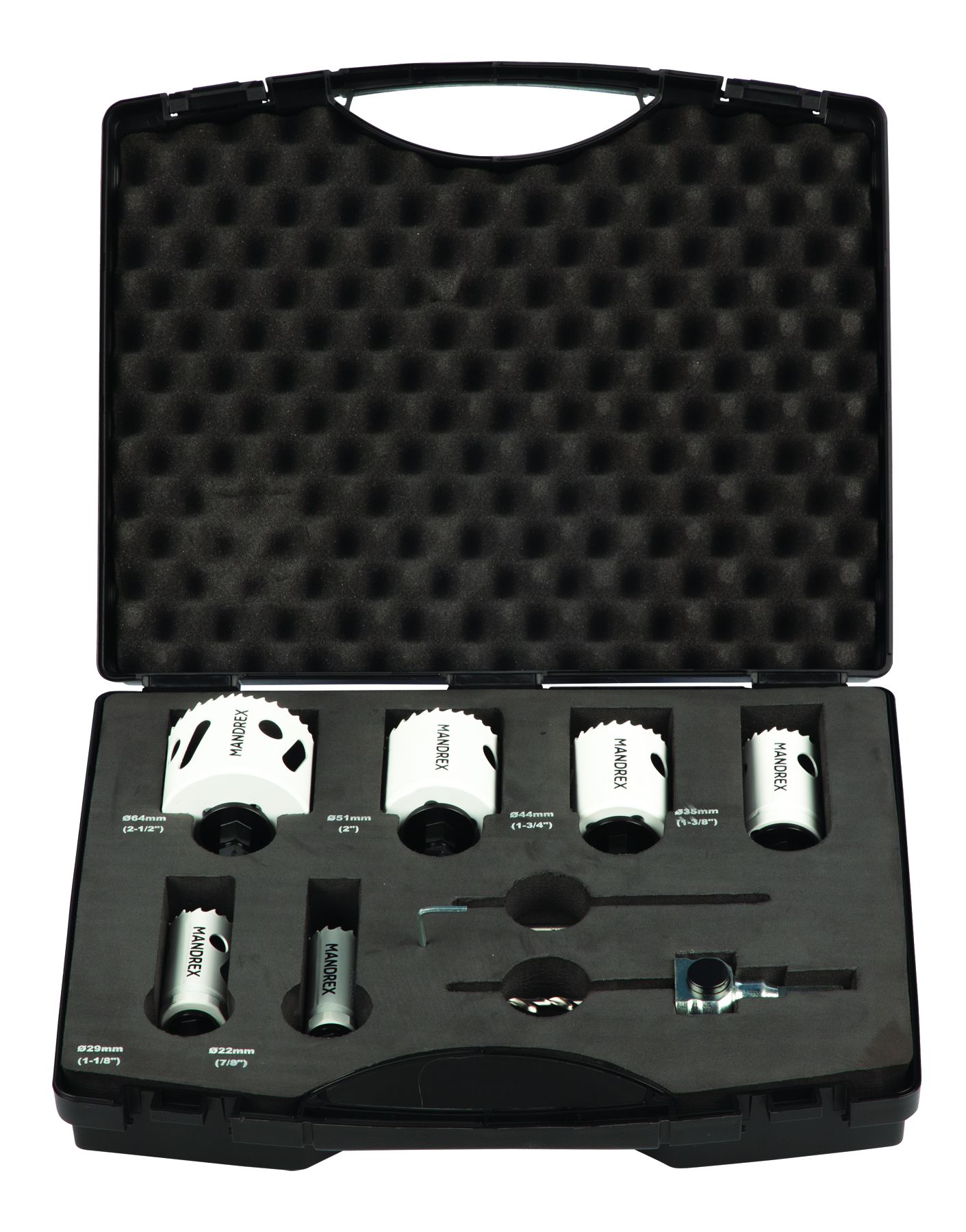 MANDREX MXqs Hole Saw Kit - Electrician - Bi-metal SpeedXcut M42
