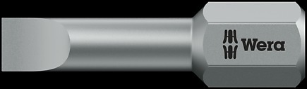 WERA 800/1 TZ 1,6 x 8,0 x 25 mm Slotted Bits, Torsion zone 1.6x8.0x25