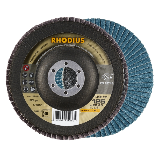 RHODIUS LSZF2 Lamellslipskiva 125x22,23 Z40 ALPHA (10/förp)