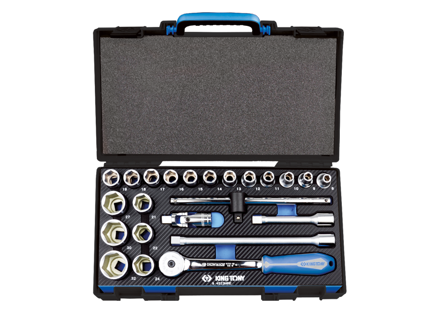 KINGTONY-1/2" 6 points metric sockets and accessories set - 23 pcs